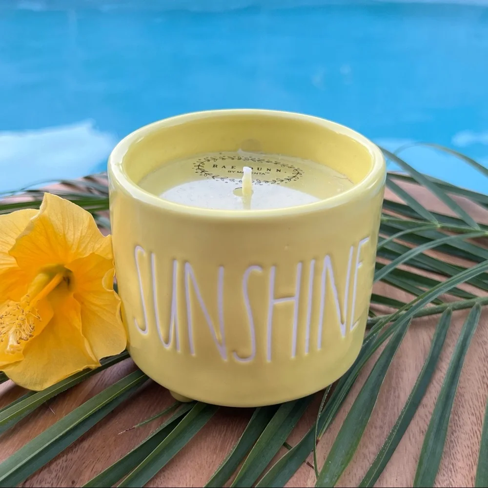 ❌SOLD❌ Rae Dunn NWT SUNSHINE Golden Sands Citronella Outdoor Candle Yellow11.4oz - Picture 8 of 10